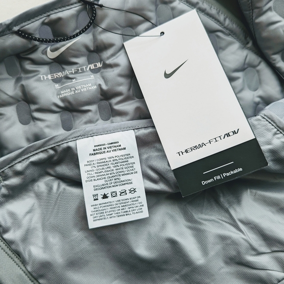 Nike Therma-FIT ADV Vest Running Packable Downfill Lightweight Silver Grey M NWT - Picture 15 of 16